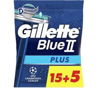 Blue Ii Plus Rasoirs Jetables X 20, Avec Bande Lubrifiante Et Deux Lames Ultra-Affûtées, Pour 5 Ra S De Près