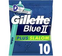 Blue II Plus Slalom Rasoirs Jetables Homme Pack de 10 Rasoirs [OFFICIEL]