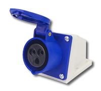 Blue Industrial Plug & Sockets SuperTOOL 16 A 220 V IP44 3 pin Industrial Site Plug & Wall Socket Waterproof IP44 Plug Connector Socket 2P+Earth Male/Female (#113)