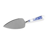 Blue Italian Pelle à gâteau en porcelaine et acier inoxydable Bleu/blanc 25 cm