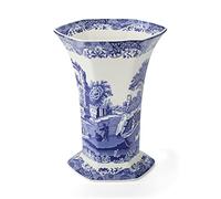 Blue Italian Spode Vase Hexagonal