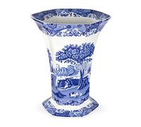 Blue Italian Spode Vase Hexagonal