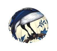 Blue Jay Bonnet de douche imperméable réutilisable pour femme - Couvre-cheveux élastique pour bain, spa, voyage et usage quotidien