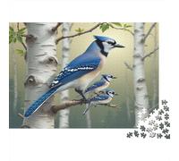 Blue Jay Family Colourful Blue Jay Family 1000 Pieces Jigsaws Adults The Impossible Challenge Home Activity 52x38cm/1000pcs