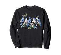 Blue Jay Oiseaux Aquarelle Observation des Oiseaux Sweatshirt