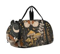Blue Jay Sac de sport à imprimé artistique pour garçons, sacs de nuit, sacs de voyage, sac de sport, bagage pour enfants, Mignon psychédélique noir, Classique