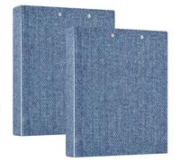 Blue Jeans Lot de 1/2 classeurs à anneaux ronds avec couverture de poche pour bureau
