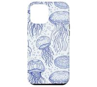 Blue Jellyfish Ocean Pattern Aquatic Marine Life Coque pour iPhone 12 Pro Max