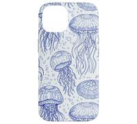 Blue Jellyfish Ocean Pattern Aquatic Marine Life Coque pour iPhone 14