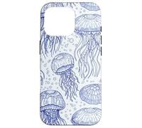 Blue Jellyfish Ocean Pattern Aquatic Marine Life Coque pour iPhone 16 Pro