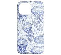 Blue Jellyfish Ocean Pattern Aquatic Marine Life Coque pour iPhone 16 Pro Max