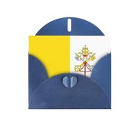 Blue JKIEGOQ Carte de vœux imprimée drapeau du Vatican 10,2 x 15,2 cm pour Noël, Saint-Valentin, mariage, fête