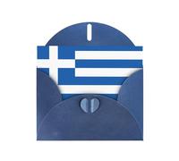 Blue JKIEGOQ Carte de vœux Motif drapeau grec 10,2 x 15,2 cm pour Noël, Saint-Valentin, mariage, fête
