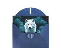 Blue JKIEGOQ Carte de vœux Motif loup avec imprimé fumée 10,2 x 15,2 cm pour Noël, Saint-Valentin, mariage, fête