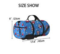 Blue Kawaii Cute Christmas Penguin Sports Bag Tote Bag Sac de sport étanche avec bandoulière Fermeture à glissière 2 poches latérales pour hommes et femmes, sac à bandoulière de voyage et de rangement