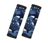 Blue Killer Whale Lot de 2 housses de poignée de bagage pour bagages, sacs de voyage, chariots et autres accessoires de voyage