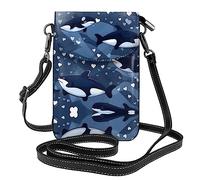 Blue Killer Whale Sac à bandoulière pour femme Idéal pour les voyages et le shopping