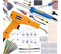 Blue Kong 120W RBK120W fer à souder en plastique + 5 tamis, pointes, tournevis, socle + agrafeuse 200 + 800 agrafes + Prowelder Kit Mini