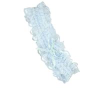 Blue Lace and Ribbon Bow Design Elasticated Garter - Bridal Wedding Accessories by Pritties Accessories