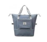 (Blue)Large Capacity Folding Travel Bag With Dry Wet Separation Pocket