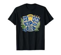 Blue Leaf Club Cyanotype Art Botanique Feuilles T-Shirt