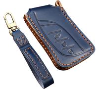 Blue Leather Car Key Case Cover For Lexus Es Ls Lc Ux F Is Nx Rx Lx Rc Ux200 Ls500h Lc500h Es300h Es200 Ux250 Ls350 Es350 Es260 3 Buttons