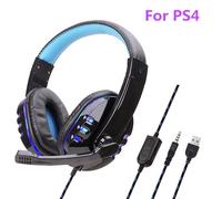 Blue LED PS4 Casque de jeu stéréo Deep Bass avec microphone, écouteur sur l'oreille, PC, ordinateur portable, ordinateur portable, ordinateur portable, bonne qualité ""Nipseyteko