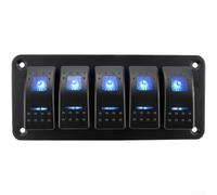 Blue LED Rocker Switch Panel 2-8 Pos Marine 12V 24V(Five)