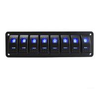 Blue LED Rocker Switch Panel 3 Gang 12V-24V IP65(Eight People)