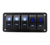Blue LED Rocker Switch Panel 3 Gang 12V-24V IP65(Five People)