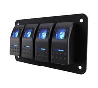 Blue LED Rocker Switch Panel 3 Gang 12V-24V IP65(Four People)