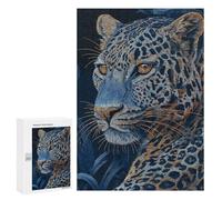 Blue Leopard Art Print Puzzle 1000 Pièces Educa Jouet en Bois Cadeau Unique Décoration Intérieure Jeu Éducatif Challenge Toy Adultes Et Enfants À Partir De 14 Ans 300 PCS