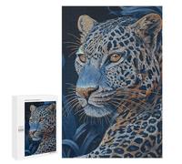 Blue Leopard Art Print Puzzle 1000 Pièces Educa Jouet en Bois Cadeau Unique Décoration Intérieure Jeu Éducatif Challenge Toy Adultes Et Enfants À Partir De 14 Ans 1000 PCS