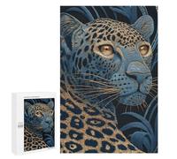 Blue Leopard Embroidery Artwork Puzzle 1000 Pièces Educa Jouet en Bois Cadeau Unique Décoration Intérieure Jeu Éducatif Challenge Toy Adultes Et Enfants À Partir De 14 Ans 1000 PCS