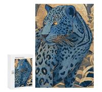 Blue Leopard Jungle Art Print Puzzle 1000 Pièces Educa Jouet en Bois Cadeau Unique Décoration Intérieure Jeu Éducatif Challenge Toy Adultes Et Enfants À Partir De 14 Ans 300 PCS