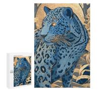 Blue Leopard Jungle Art Print Puzzle 1000 Pièces Educa Jouet en Bois Cadeau Unique Décoration Intérieure Jeu Éducatif Challenge Toy Adultes Et Enfants À Partir De 14 Ans 1000 PCS