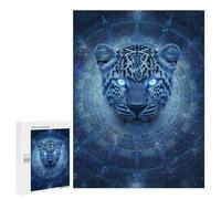 Blue Leopard Mandala Art Print Puzzle 1000 Pièces Educa Jouet en Bois Cadeau Unique Décoration Intérieure Jeu Éducatif Challenge Toy Adultes Et Enfants À Partir De 14 Ans 500 PCS