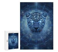 Blue Leopard Mandala Art Print Puzzle 1000 Pièces Educa Jouet en Bois Cadeau Unique Décoration Intérieure Jeu Éducatif Challenge Toy Adultes Et Enfants À Partir De 14 Ans 300 PCS