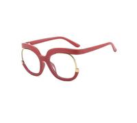 Blue light blocking round computer reading glasses, antieye strain glasses, reading glasses, oversized flat light mirror (Color: Pink, Size: 350)