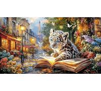 Blue-Lightning-Leopard-in-Water Puzzle pour Femmes et Hommes 1000 pièces Papier recyclé Jeu Familial Amusant & Stimulant Jeux éducatifs Beau Puzzle de décoration 70x50/1000 pièces