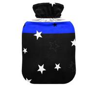 Blue Line Stars Bouillotte avec housse souple et housse souple pour crampes menstruelles Taille M