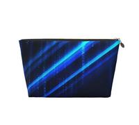 Blue Line Trousse de toilette de voyage en cuir PVC avec fermetures éclair dorées, organiseur étanche pour maquillage, articles de toilette et essentiels, doré, Taille unique, Trousse de maquillage