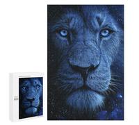 Blue Lion Face Art Print Puzzle 1000 Pièces Educa Jouet en Bois Cadeau Unique Décoration Intérieure Jeu Éducatif Challenge Toy Adultes Et Enfants À Partir De 14 Ans 1000 PCS