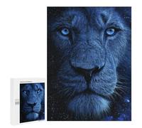 Blue Lion Face Art Print Puzzle 1000 Pièces Educa Jouet en Bois Cadeau Unique Décoration Intérieure Jeu Éducatif Challenge Toy Adultes Et Enfants À Partir De 14 Ans 500 PCS