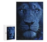 Blue Lion Face Art Print Puzzle 1000 Pièces Educa Jouet en Bois Cadeau Unique Décoration Intérieure Jeu Éducatif Challenge Toy Adultes Et Enfants À Partir De 14 Ans 300 PCS