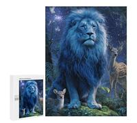 Blue Lion in Fantasy Forest Puzzle 1000 Pièces Educa Jouet en Bois Cadeau Unique Décoration Intérieure Jeu Éducatif Challenge Toy Adultes Et Enfants À Partir De 14 Ans 500 PCS