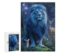 Blue Lion in Fantasy Forest Puzzle 1000 Pièces Educa Jouet en Bois Cadeau Unique Décoration Intérieure Jeu Éducatif Challenge Toy Adultes Et Enfants À Partir De 14 Ans 300 PCS
