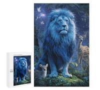 Blue Lion in Fantasy Forest Puzzle 1000 Pièces Educa Jouet en Bois Cadeau Unique Décoration Intérieure Jeu Éducatif Challenge Toy Adultes Et Enfants À Partir De 14 Ans 1000 PCS