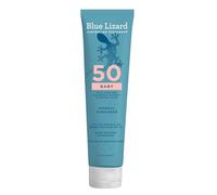 Blue Lizard BABY Crème solaire minérale avec oxyde de zinc, SPF 50+, résistante à l'eau, protection UVA/UVB avec technologie Smart Cap, sans parfum, tube de 141,7 g