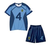 Blue Lock Ensemble t-shirt et short Isagi Yoichi Hyouma Chigiri Anime Maillot manches courtes Short 2 pièces pour homme femme, couleur n°4, L